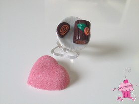 Bague roulé chocolat / orange
