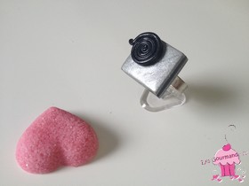 Bague réglisses carré et rond