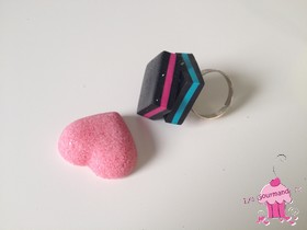 Bague 2 réglisses carré