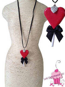 Collier sucette coeur