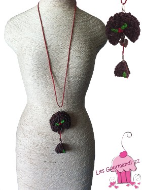 Collier forêt chocolat